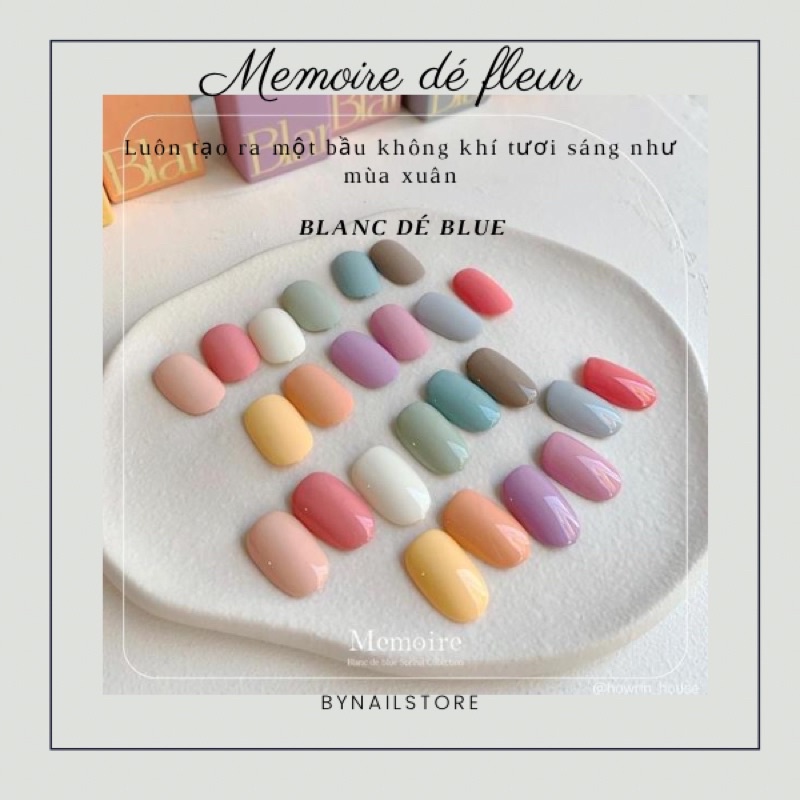 [Blanc dé blue] Bộ sản phẩm sơn gel cao cấp Spring collection 2022 Memoir dé fleur (12pcs)