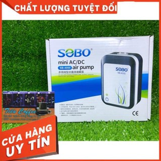 Máy sủi oxy hồ cá tích điện, dùng pin sạc sb-4000 | tiếu guppy