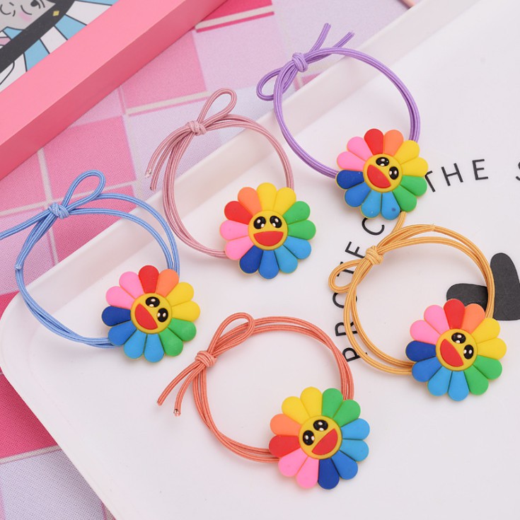 Combo 10 - Thun Cột Tóc Hình Hoa Mặt Trời 7 Màu Dễ Thương Style Hàn Quốc Hot Trend