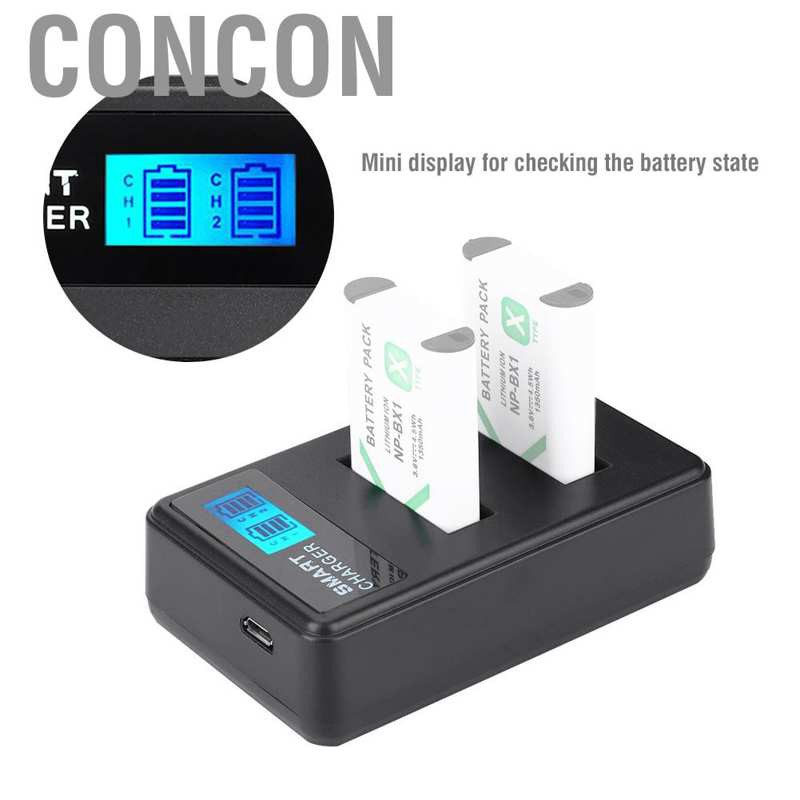 CONCON Replacement NP-BX1 USB Dual Charger for Sony DSC-RX1 WX300 HX50V DSC-RX100 B140