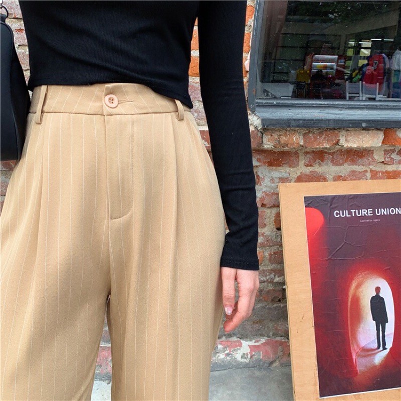 (SẴN) Quần tây ulzzang kẻ sọc ống suông phong cách thanh lịch HÀN QUỐC 2021 KÈM ẢNH THẬT CUỐI | BigBuy360 - bigbuy360.vn