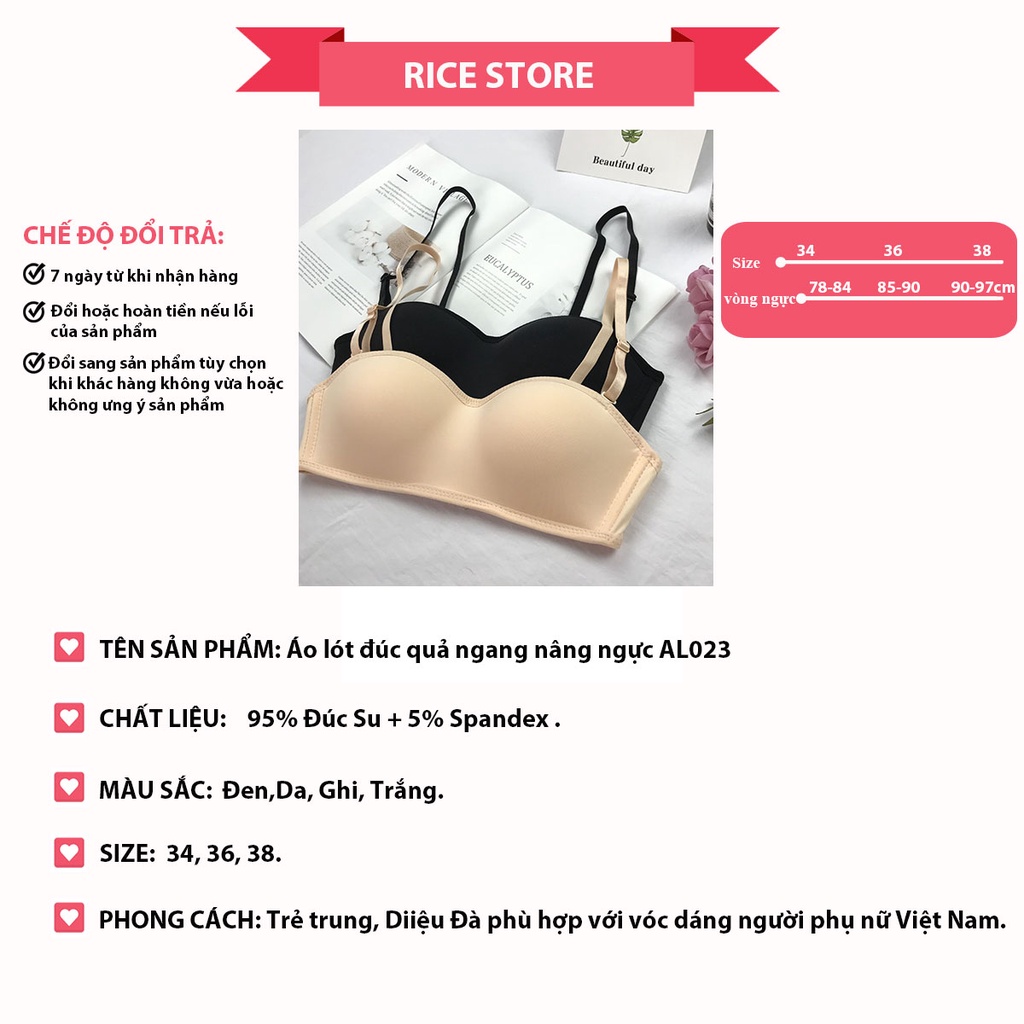 áo lót nữ đúc su cúp ngang không gọng nâng ngực tạo khe KIMCHIBIKINI bra đẹp đệm mỏng mút dày cao cấp sexy AL023 | BigBuy360 - bigbuy360.vn