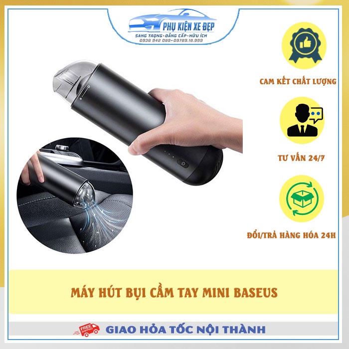 Máy hút bụi cầm tay⚡FREESHIP⚡ trên ô tô Baseus Capsule Cordless | Pin sạc 2000mAh | Công suất 65W | Bảo hành chính hãng