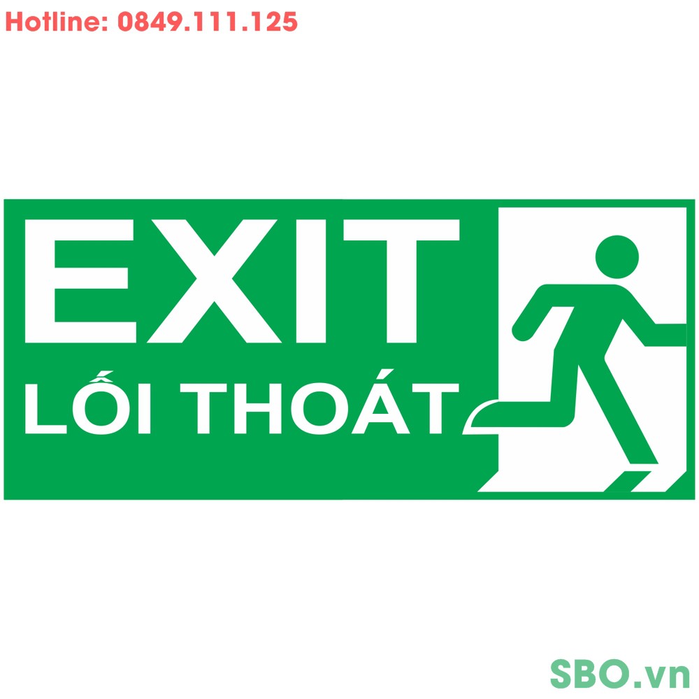 Bảng exit chỉ dẫn lỗi thoát hiểm Mica 22x46cm