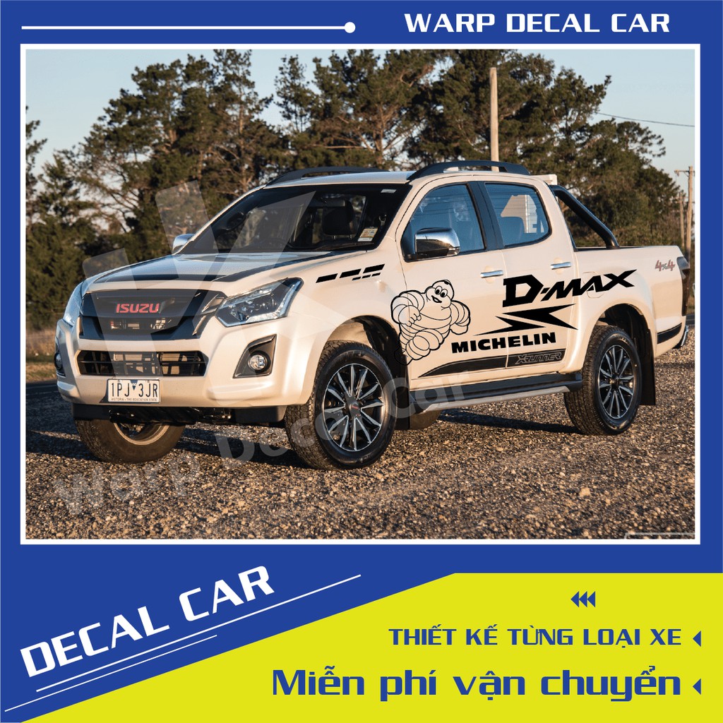 Tem xe Izuzu Dmax-decal Izuzu Dmax phong cách thể thao