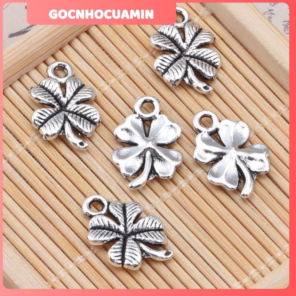 (Sỉ 4.500Đ)Nguyên liệu làm vòng tay handmade Sét 5 Cái ( cỏ 4 lá)