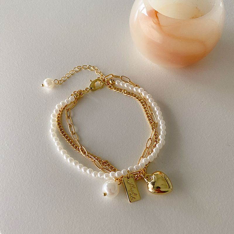 Vòng tay nữ titan - Lắc tay titan nữ trái tim nhiều lớp thời trang, cá tính ZaZa.accessories ZZ VT143
