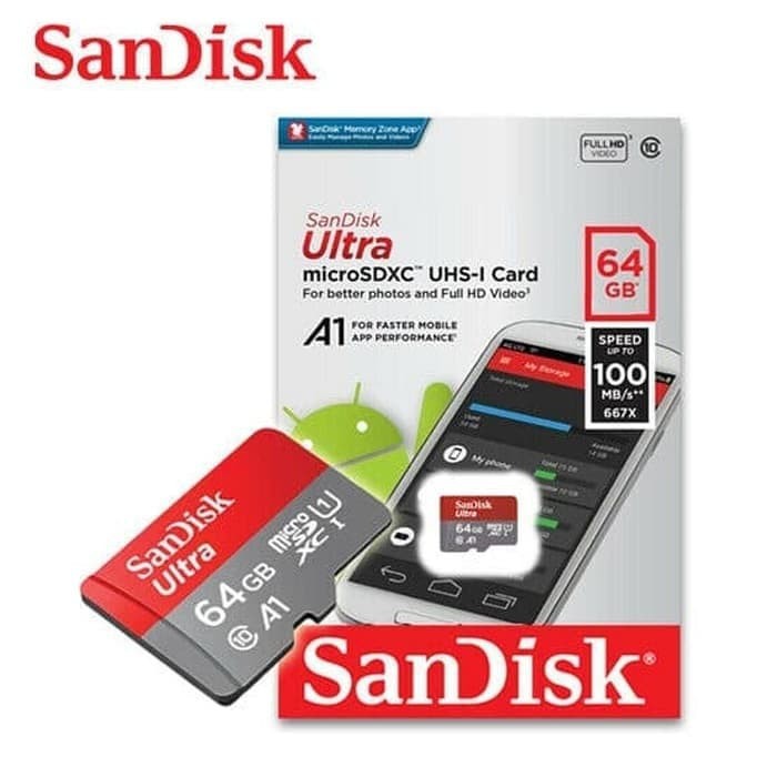 Thẻ Nhớ Sandisk Ultra Micro Sd 64gb Class 10 100mbps