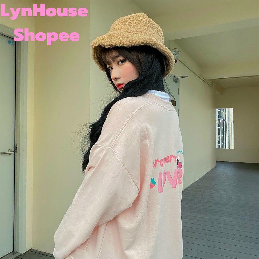 [Mã NHAC1111 Giảm 10k Đơn 0k] Áo khoác nữ cardigan nỉ thêu LynHouse in hình LOVER form rộng unisex phong cách Ulzzang | BigBuy360 - bigbuy360.vn