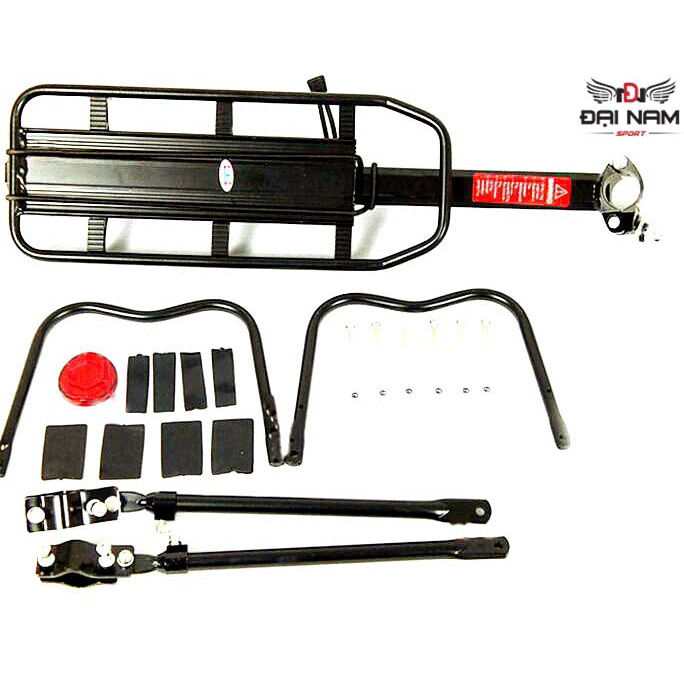 Gác Baga,Kệ Yên Sau Xe Đạp Khung Nhôm Chịu Tải 70kg Đại Nam Sport (Có Đèn Phát Quang)