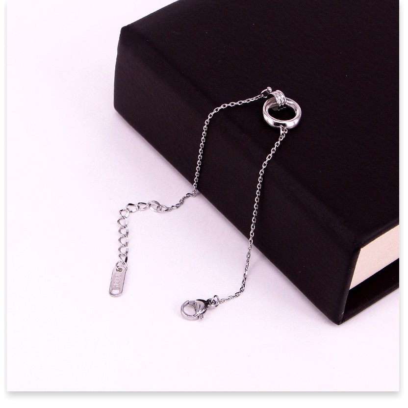 Vòng tay nữ Lắc tay nữ TITAN nhẫn đôi hình học S10-505A - CAM KẾT KHÔNG GỈ, KHÔNG BAY MÀU - BẢO HÀNH 12 THÁNG