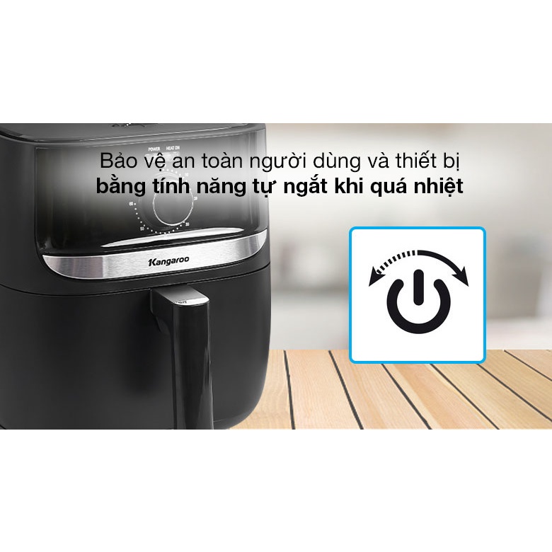 Nồi chiên không dầu loại cơ 6L  KG6AF1 - Chiên nướng không dầu mỡ - Hạn chế mùi thực phẩm, dễ dàng vệ sinh, rất an toàn