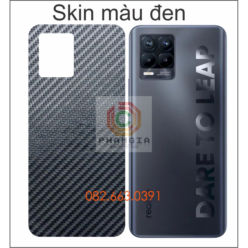 Miếng dán mặt lưng skin carbon Realme 8 / Realme 8 pro