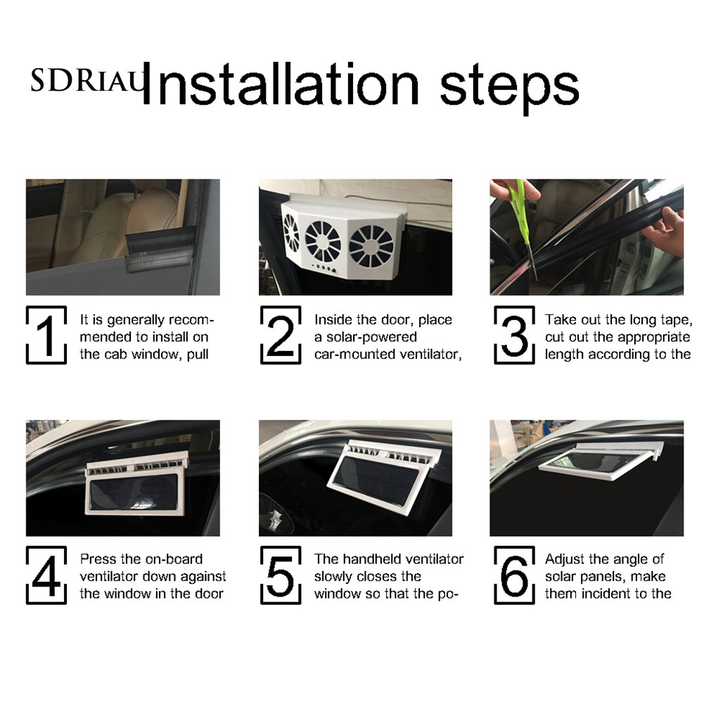 Quạt thông gió cho ô tô lọc không khí sạch hoạt động bằng năng lượng mặt trời