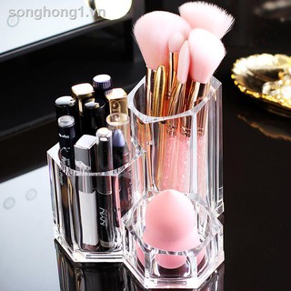 Hộp Đựng Cọ Trang Điểm Bằng Acrylic Trong Suốt Tiện Dụng