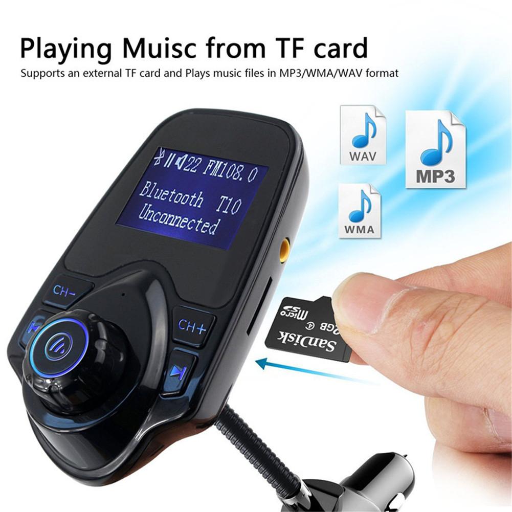 Bộ phát nhạc rảnh tay Bluetooth trên ô tô Máy nghe nhạc MP3 Bộ phát FM 5V 2.1A Bộ sạc ô tô USB 1.44 "Màn hình LED