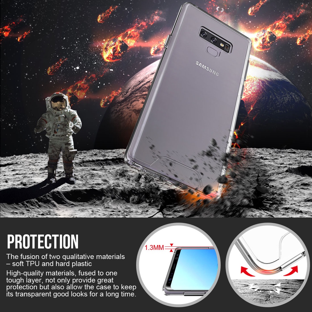 Ốp Điện Thoại PC Cứng Viền TPU Mềm Trong Suốt Chống Va Đập Cho Samsung s9 s10 s20 s21 plus note 8 9 10 20 ultra 5g