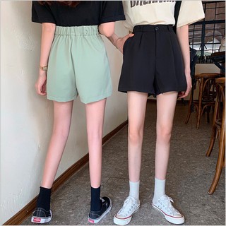 Quần sooc nữ đẹp trơn mềm mại cạp cao quần bò dáng A M01