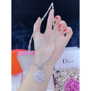 Dây chuyền bính dẻo mặt xoàn dát bạch kim cao cấp mẫu mới cực đẹp