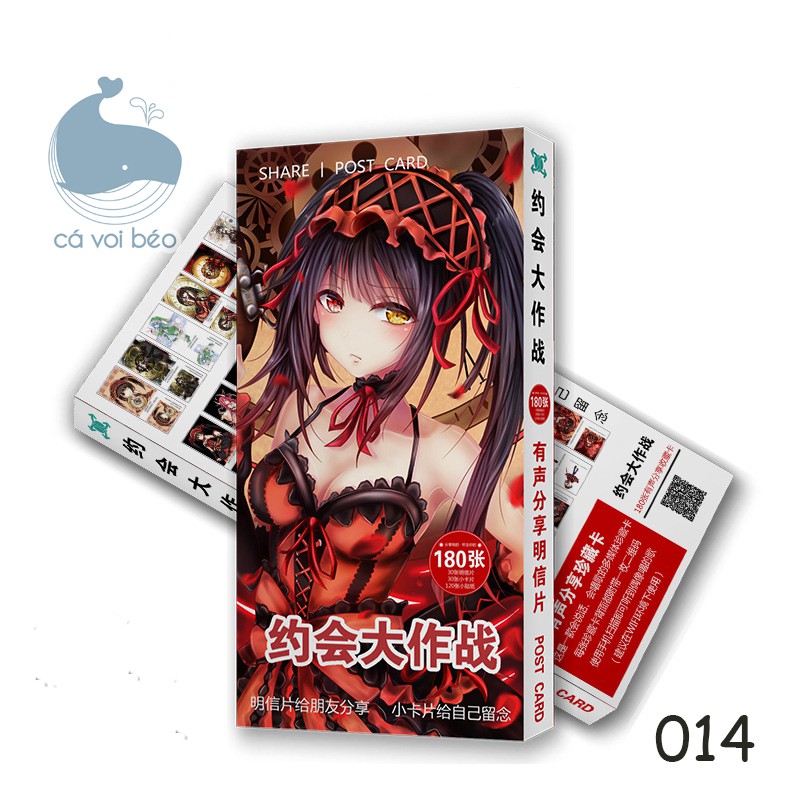 [Hộp 30-180 tấm] Postcard Bưu thiếp Date a live Cuộc hẹn sống còn bưu thiếp postcard manga anime