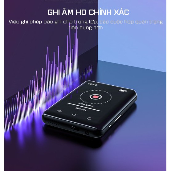 [Mã ELHACE giảm 4% đơn 300K] Máy Nghe Nhạc MP3 Màn Hình Cảm Ứng Bluetooth Ruizu D66 Bộ Nhớ Trong 16GB - Hàng Chính Hãng