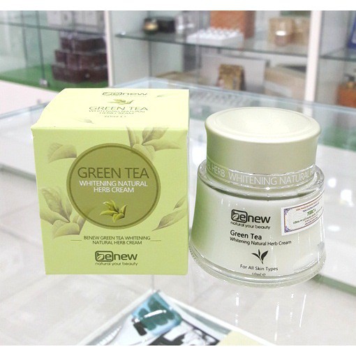 Kem dưỡng trà xanh BENEW Green Tea Whitening Natural Herb Cream 50g