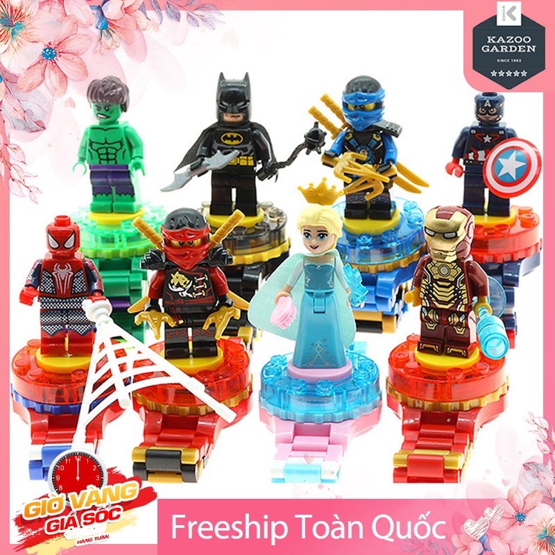 [FREESHIP❤️] Đồng Hồ Đồ Chơi Nhân Vật Siêu Anh Hùng Gắn Đế Xoay Cho Bé