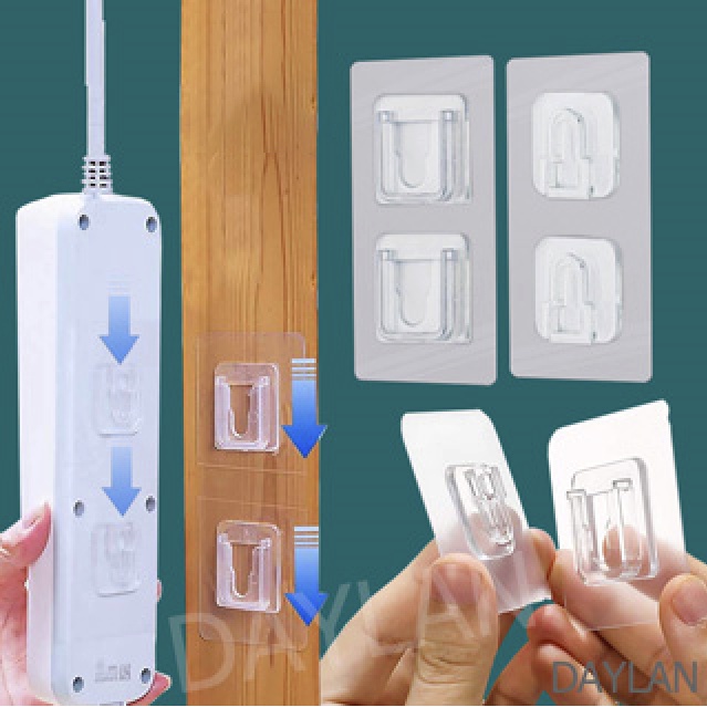 2 Miếng dán trong suốt cố định ổ cắm điện/ điều khiển/ wifi gắn tường tiện dụng