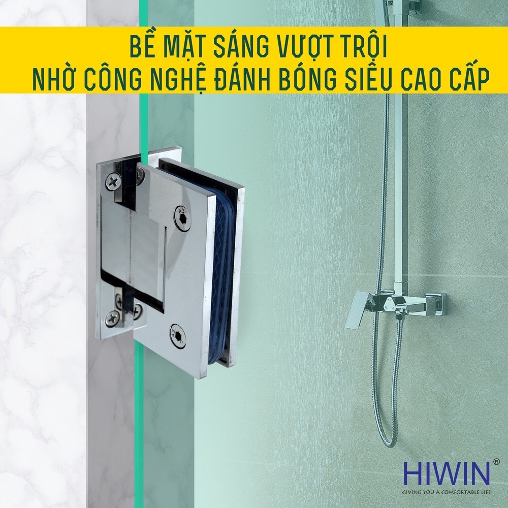 Bản lề cabin tắm 90 độ kính - tường cạnh thẳng inox 304 Hiwin HG-009