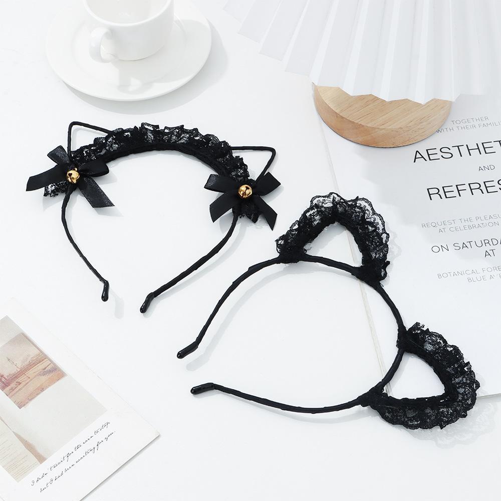 YOLA Băng Đô Tai Mèo Ren Hóa Trang Halloween