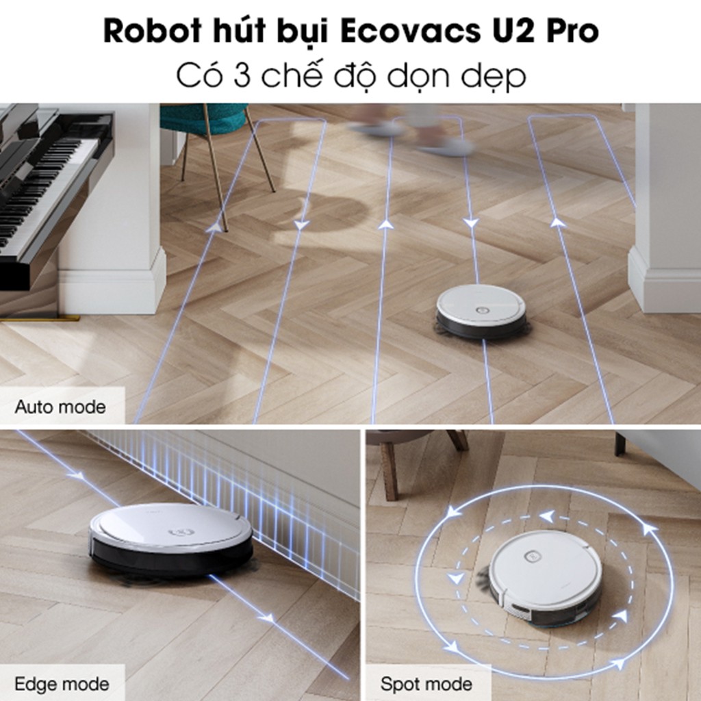 Robot hút bụi lau nhà Ecovacs Deebot U2 Pro_Hàng chính hãng Ecovacs, mới nguyên seal 100%