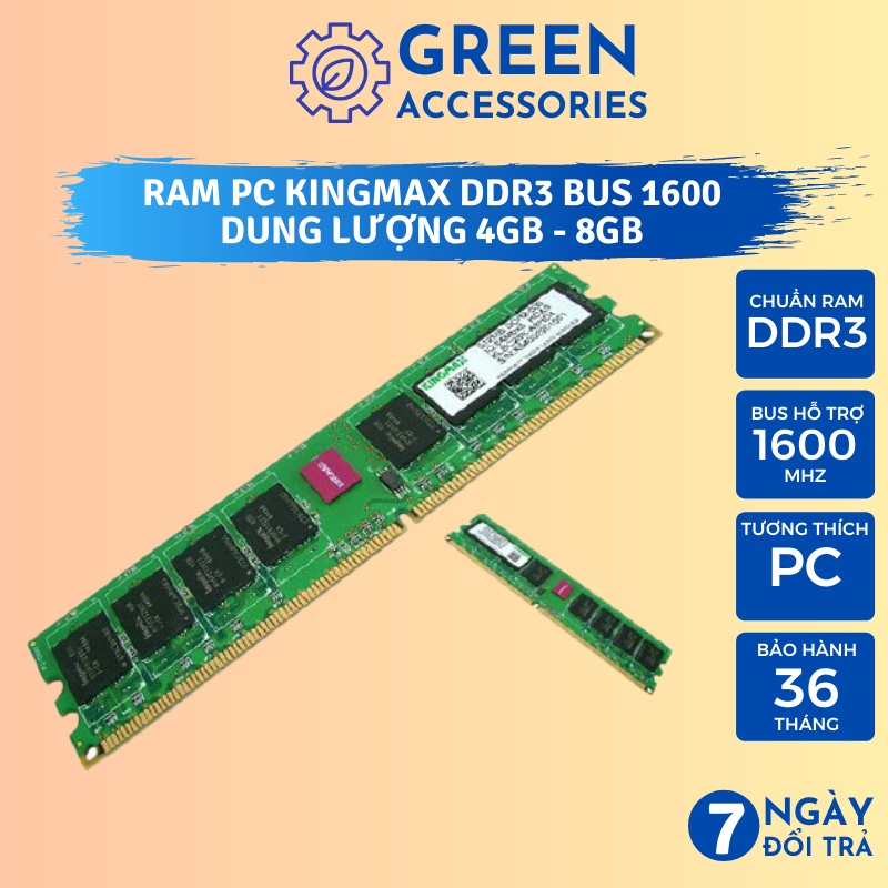 Ram PC DDR3 KingMax 8GB 4GB Bus 1600Mhz Bảo Hành 3 Năm