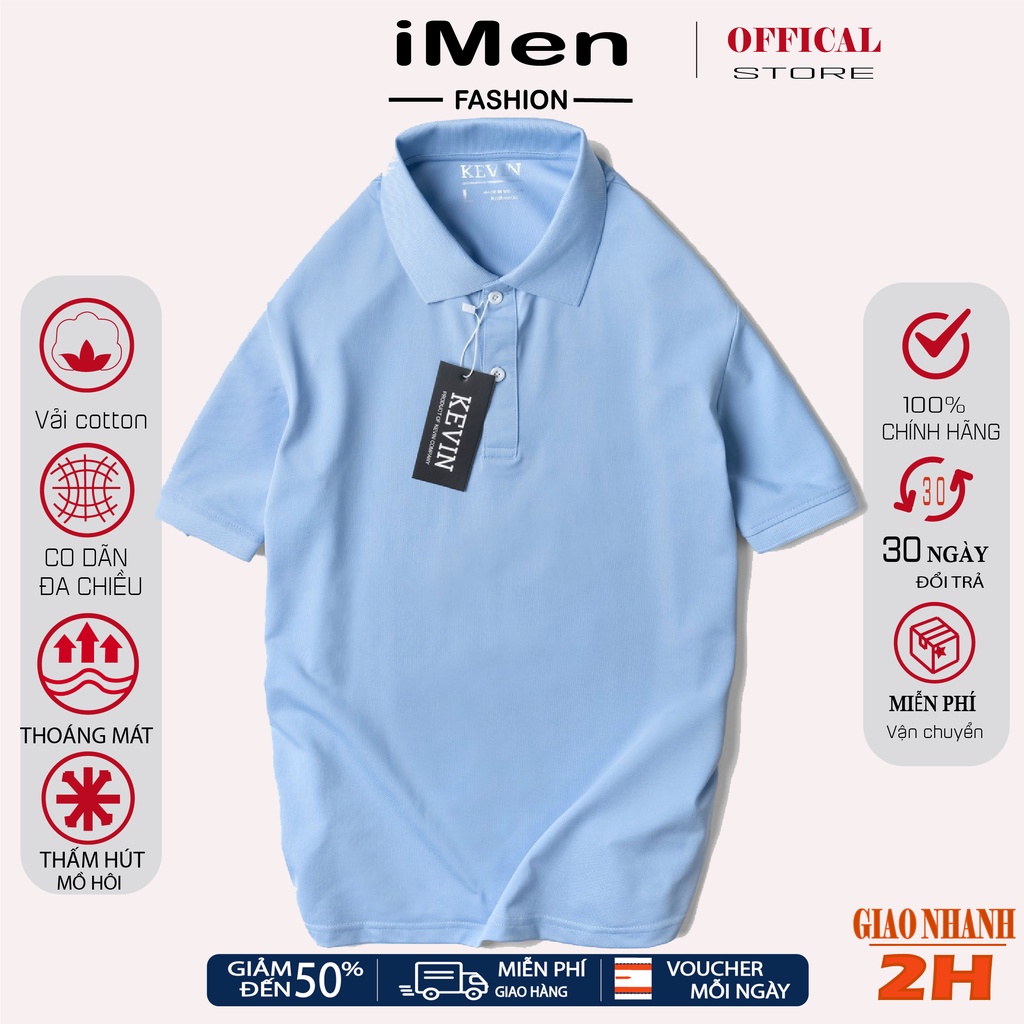 -Màu xanh thiên thanh, Áo thun nam vải cá sấu,trơn, ngắn tay, cực sang trọng lịch lãm, trẻ trung-Freeship