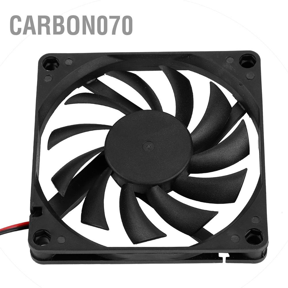 Set 2 Quạt Tản Nhiệt 8cm 12V Bằng Sợi Carbon Không Gây Tiếng Ồn Màu Đen Cho CPU / Máy Tính / Máy Tính