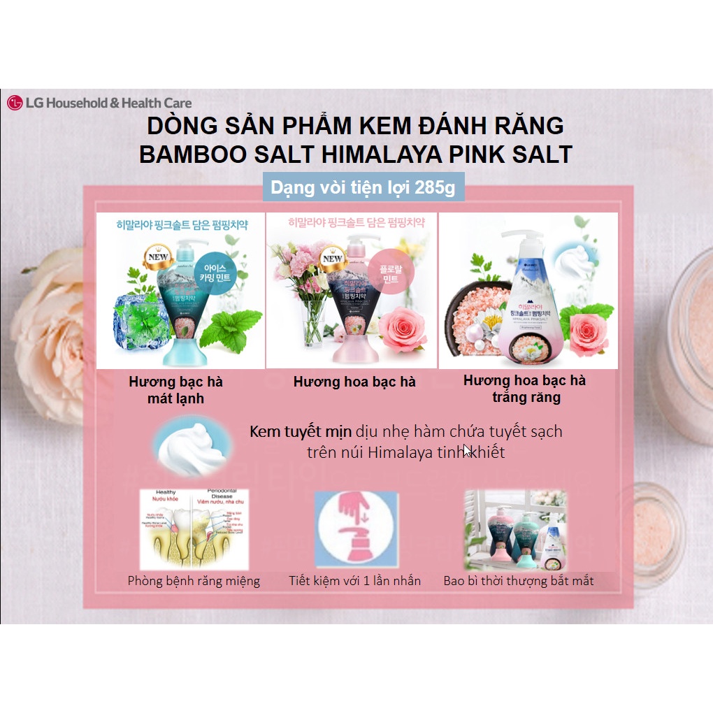 Kem Đánh Răng Muối Hồng Bamboo Himalaya Pumping Pink Salt 285G