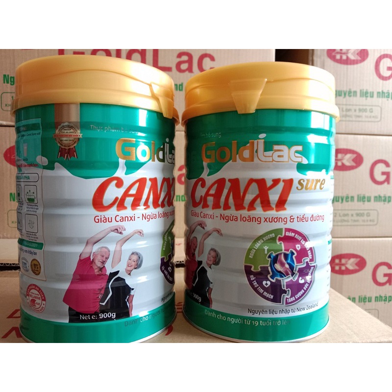Combo 2 lon Sữa bột Goldlac Canxi 900g - Ít béo, bổ sung Canxi cho người lớn tuổi, suy nhược, tăng cường sức khỏe