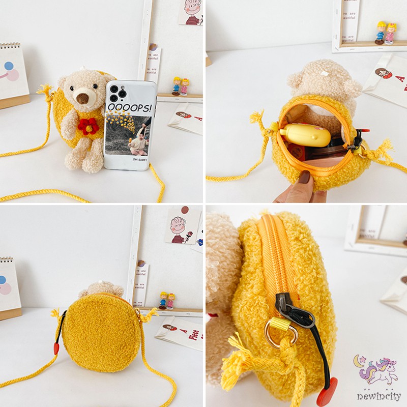 Túi đeo vai thiết kế gấu hoạt hình đáng yêu thời trang Hàn Quốc cho bé