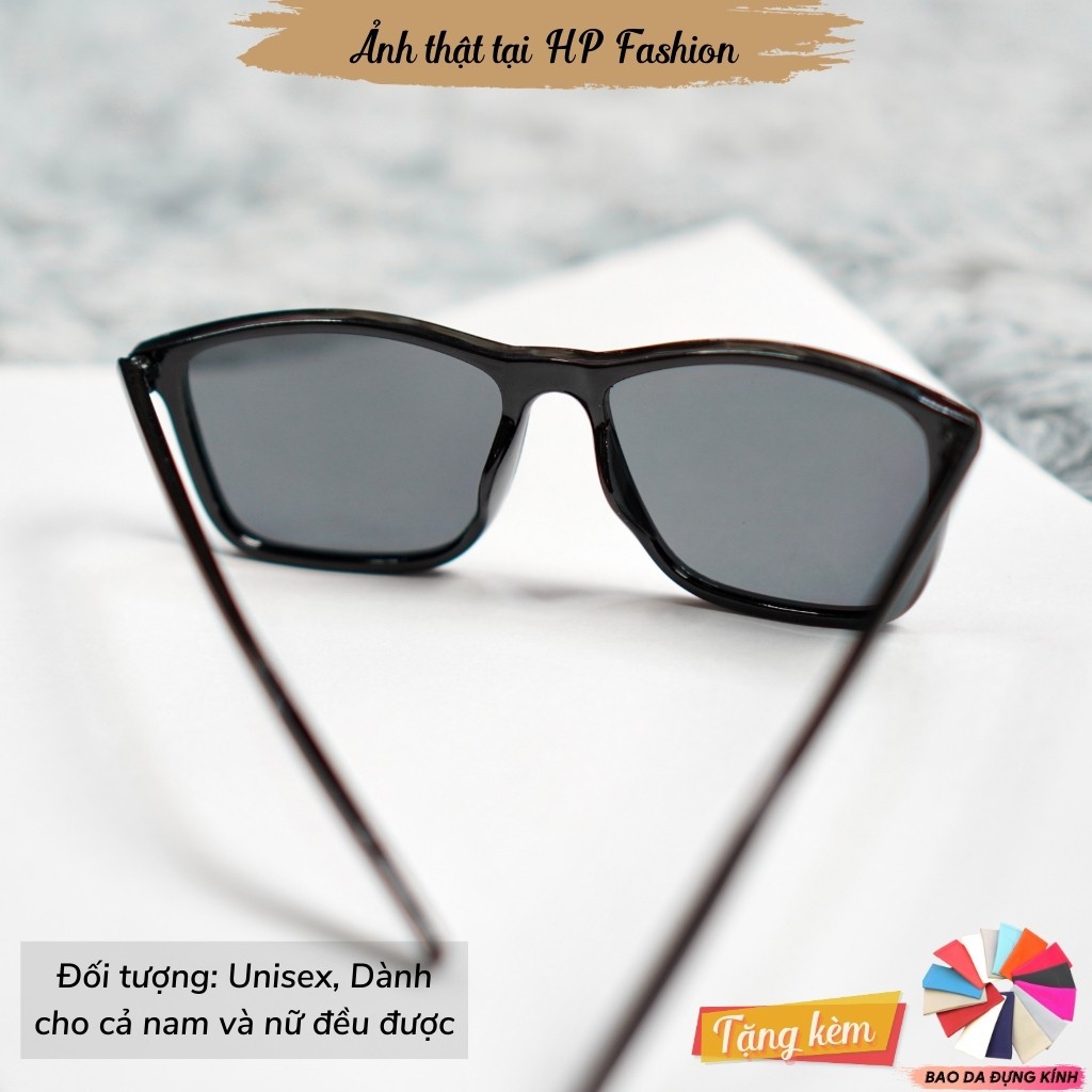 Kính mát thời trang Kính râm nam nữ Unisex V tây đen giúp bảo vệ mắt đi đường - Happy Style