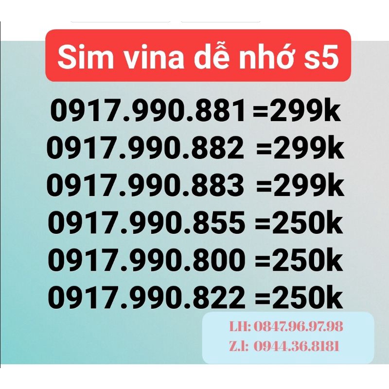 Sim Vina Số Đẹp Dễ Nhớ