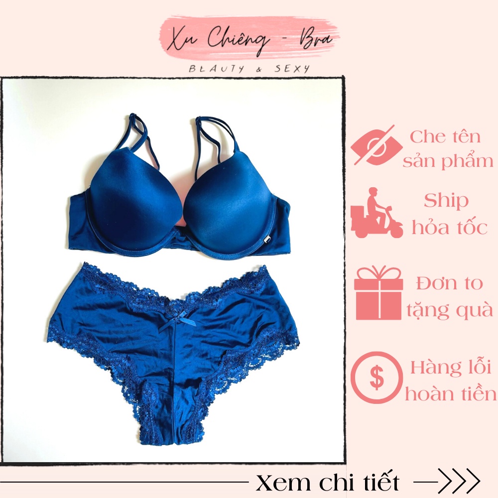 Nguyên Set đồ lót PINK đệm dày trơn, nâng ngực cho giới Nữ ( Ảnh thật + Video )
