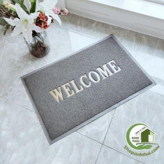 Thảm lau chùi chân welcome 40x60cm - màu xám