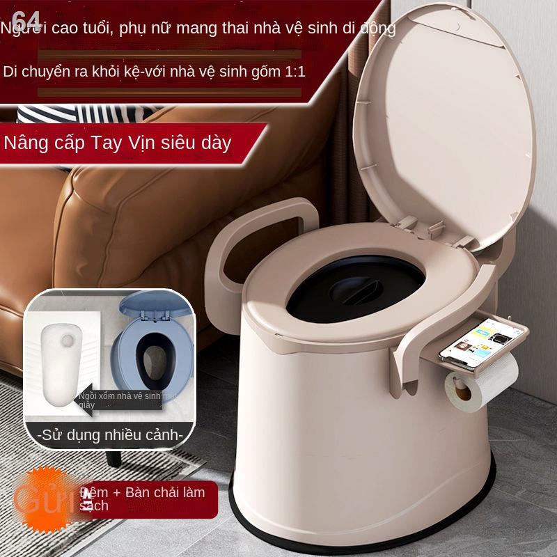 Nhà vệ sinh cho bà bầu, người già, di động, ghế trong nhà, bồn cầu nhựa, lớn, xô đựng nước tiểu