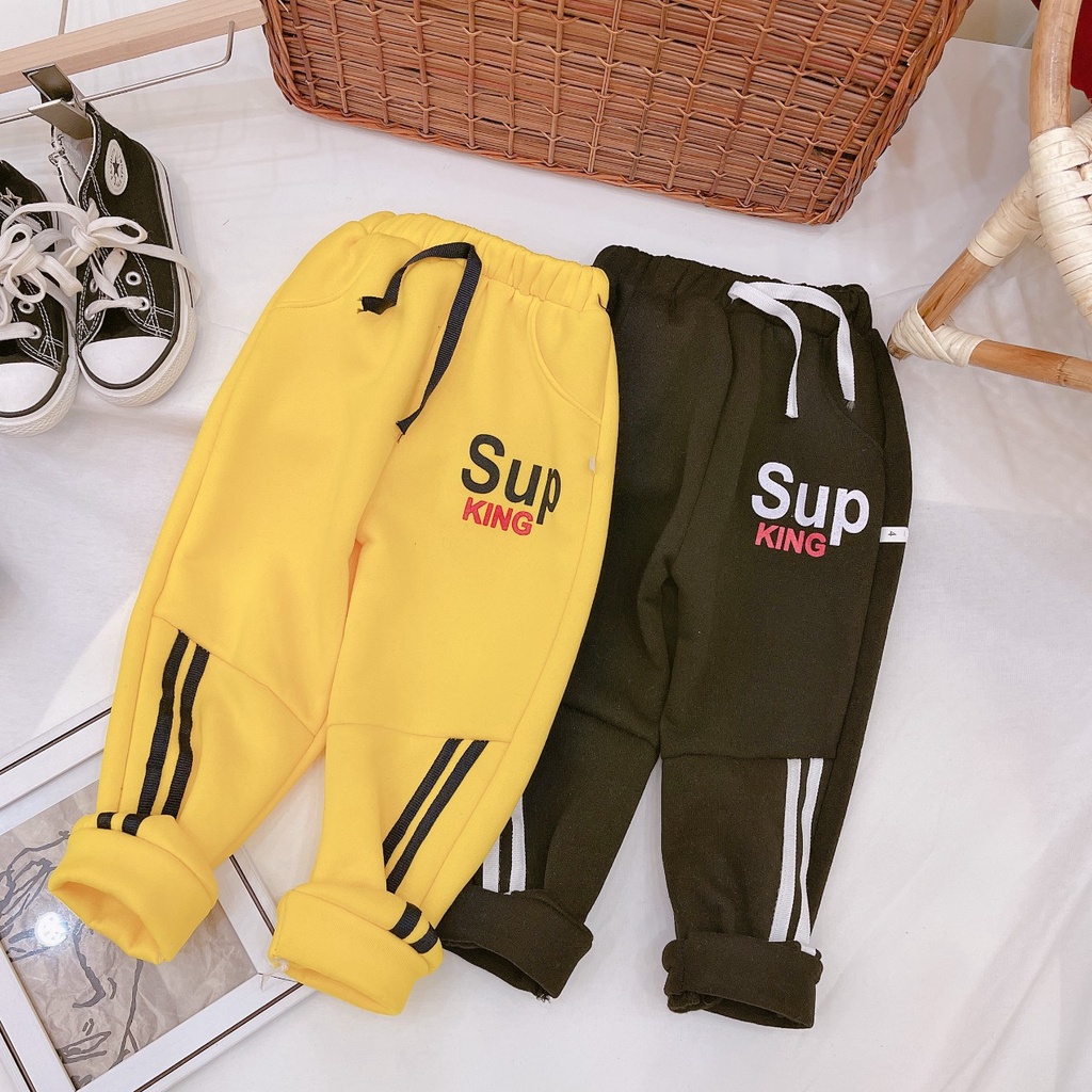 Quần nỉ ấm dáng thể thao cho bé trai, bé gái K057