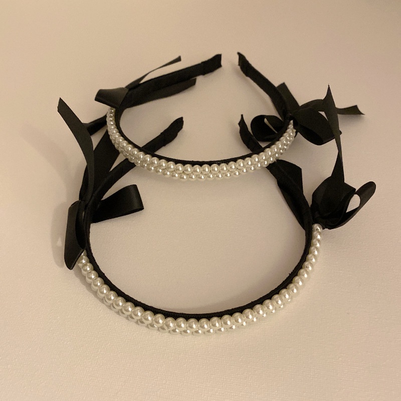 Cài tóc thắt nơ đính ngọc trai giả phong cách Hàn Quốc thời trang hè cho nữ