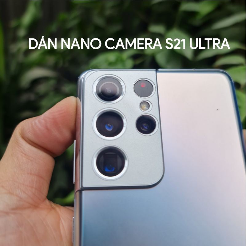 Bộ 2 dán Camera Nano cho Samsung Galaxy S21 Ultra 5G có khoét lỗ
