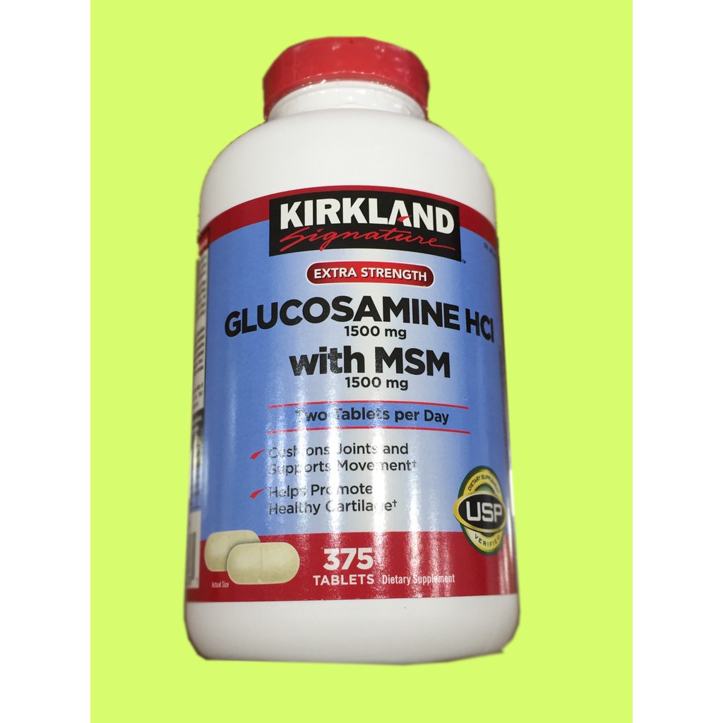 chính hãng 1 hộp Glucosamin Kirkland 375 Viên. Xách tay chuẩn