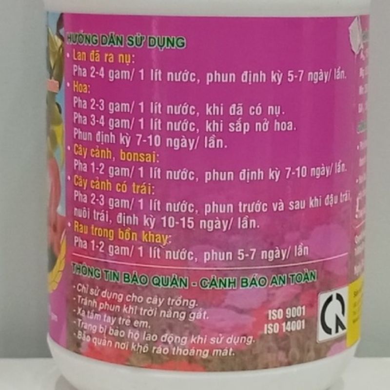 PHÂN BÓN LÁ ĐẦU TRÂU 901 DƯỠNG HOA LÂU  LỌ 100GR