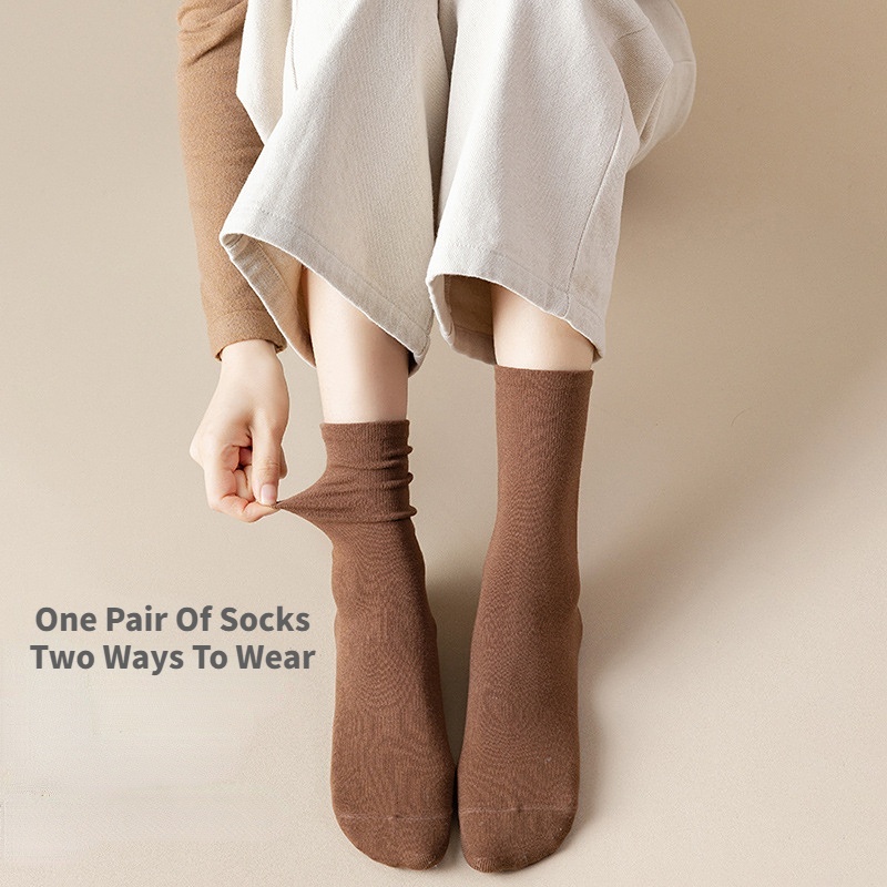 Tất chân cotton FHYL màu trơn dễ phối đồ phong cách Hàn Quốc thời trang mùa hè cho nữ