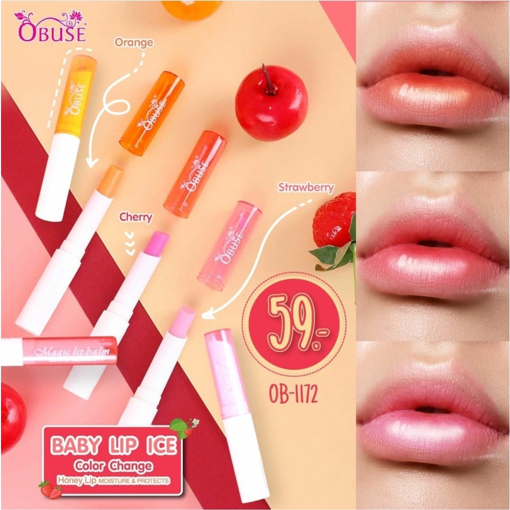01 Son dưỡng môi mật ong Obuse Baby Lip Ice Thái Lan