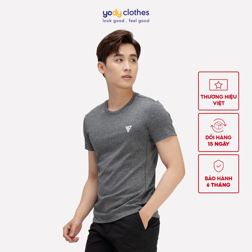 Áo thun nam YODY can sườn kiểu dáng thể thao co giãn tốt TSM3673